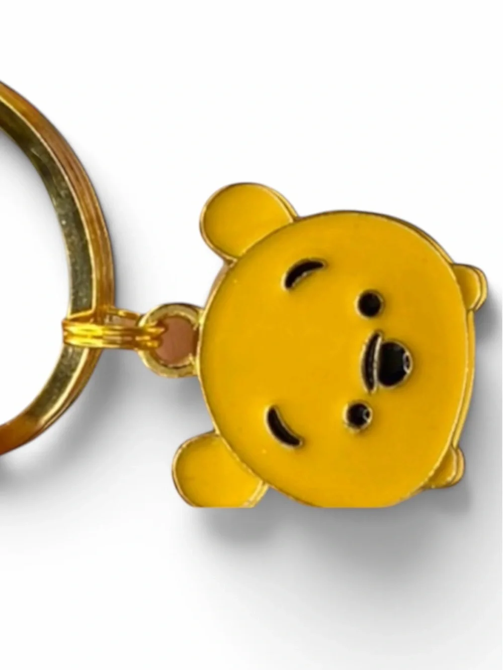 Disney Winnie the Pooh inspired Enamel Keychain - Orange Yellow Gold Hardware